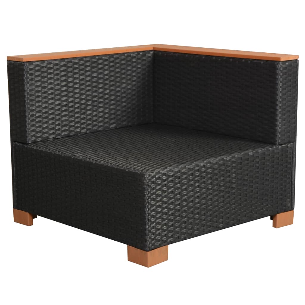 vidaXL 9 Piece Garden Lounge Set with Cushions Poly Rattan Black