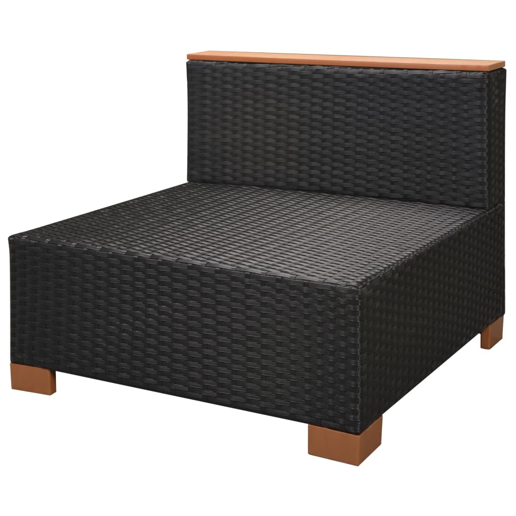 vidaXL 9 Piece Garden Lounge Set with Cushions Poly Rattan Black