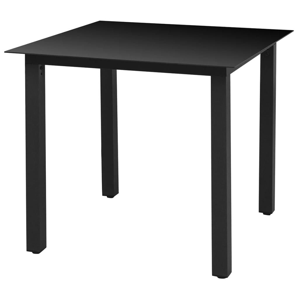 vidaXL Garden Table Black 190x90x74 cm Aluminium and Glass