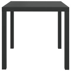 vidaXL Garden Table Black 80x80x74 cm Aluminium and WPC