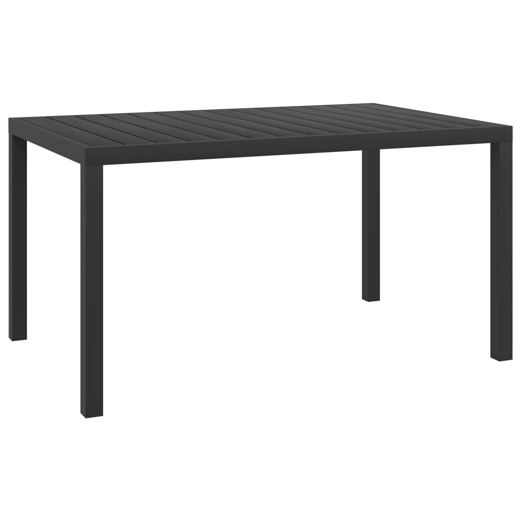 vidaXL Garden Table Black 80x80x74 cm Aluminium and WPC