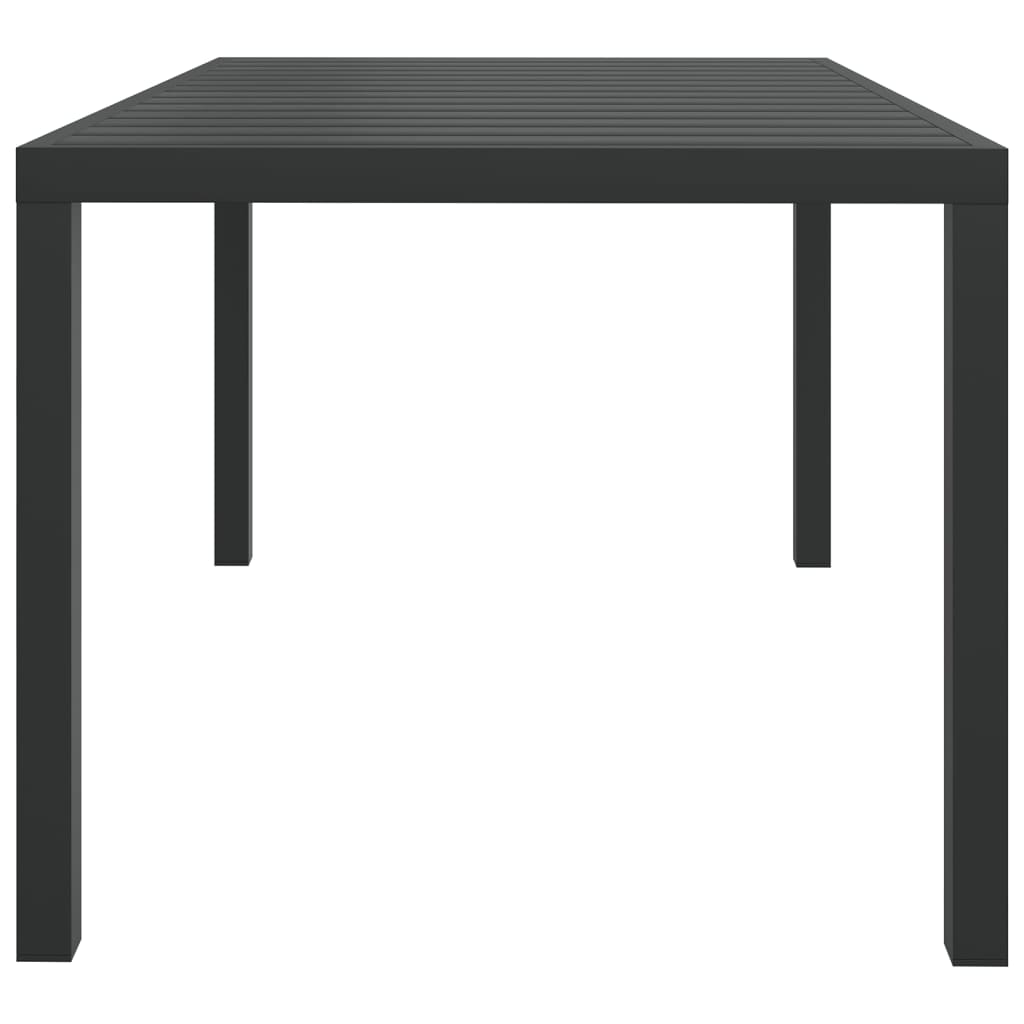 vidaXL Garden Table Black 80x80x74 cm Aluminium and WPC