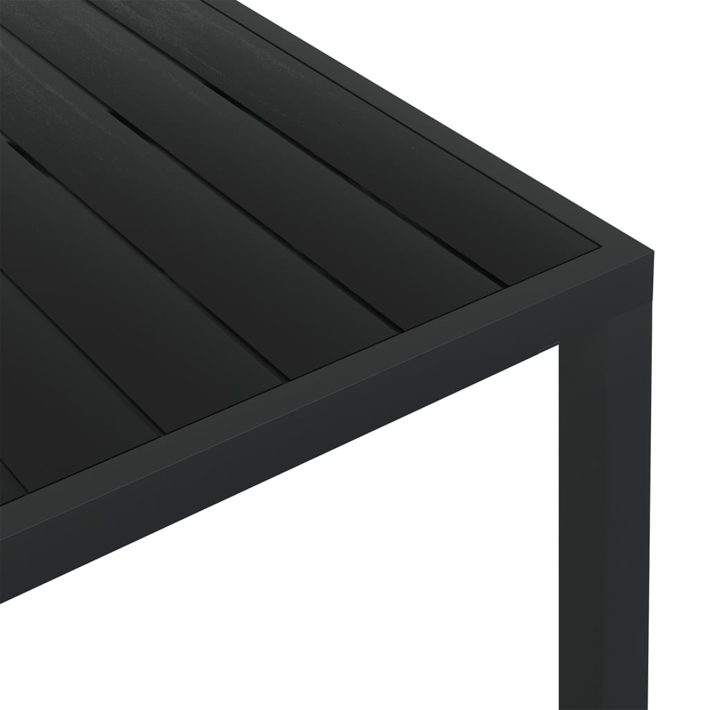 vidaXL Garden Table Black 80x80x74 cm Aluminium and WPC