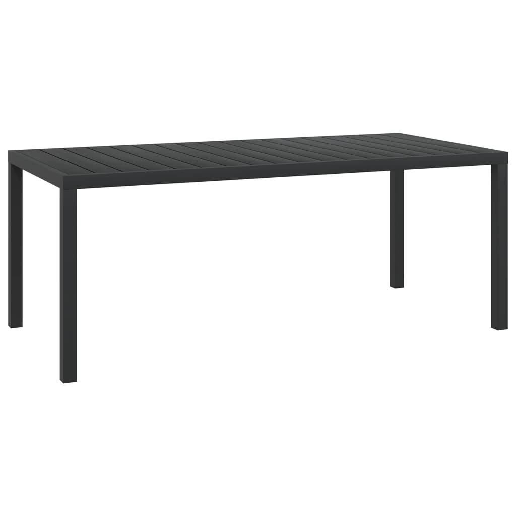 vidaXL Garden Table Black 80x80x74 cm Aluminium and WPC