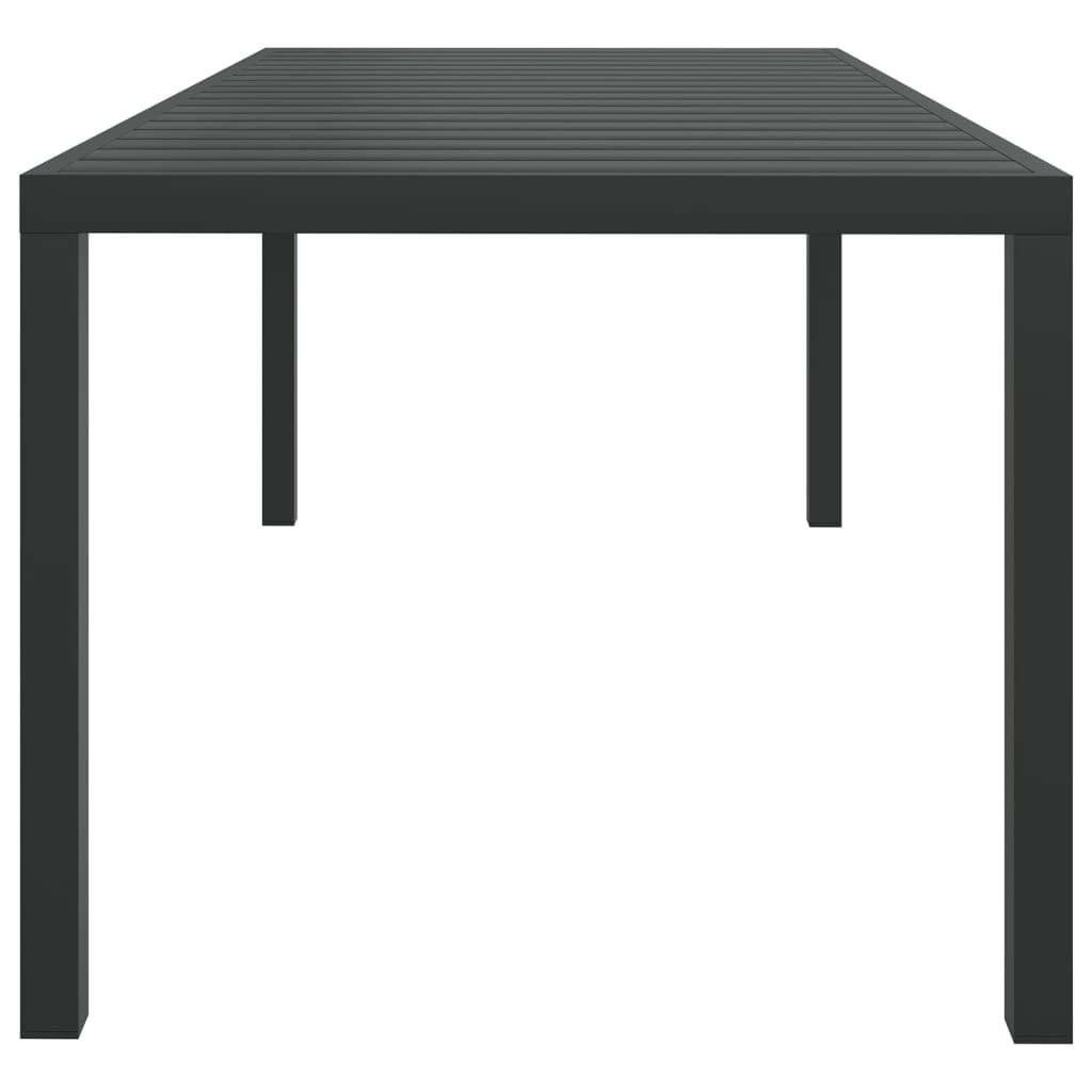 vidaXL Garden Table Black 80x80x74 cm Aluminium and WPC