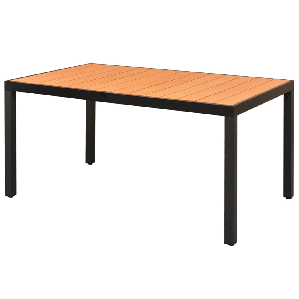 vidaXL Garden Table Black 80x80x74 cm Aluminium and WPC