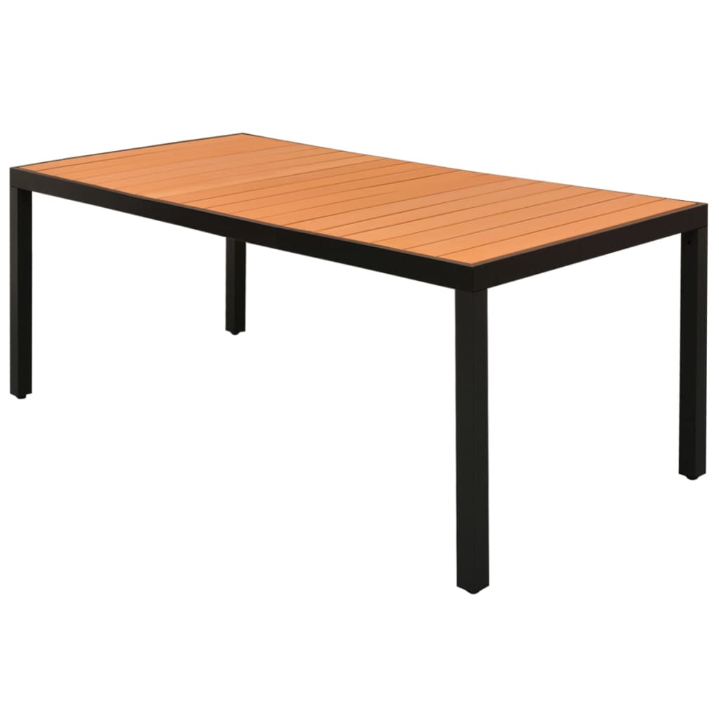 vidaXL Garden Table Black 80x80x74 cm Aluminium and WPC