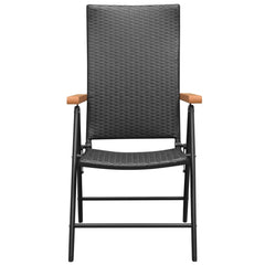 vidaXL Stackable Garden Chairs 2 pcs Poly Rattan Black