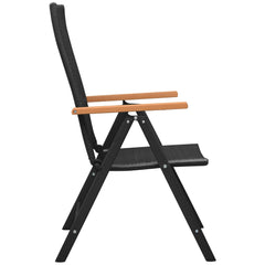 vidaXL Stackable Garden Chairs 2 pcs Poly Rattan Black