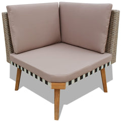 vidaXL 4 Piece Garden Lounge Set with Cushions Poly Rattan Grey