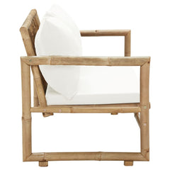 vidaXL 2 Seater Garden Sofa with Cushions Bamboo