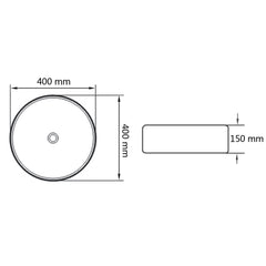 vidaXL Basin Round Ceramic White 40x15 cm