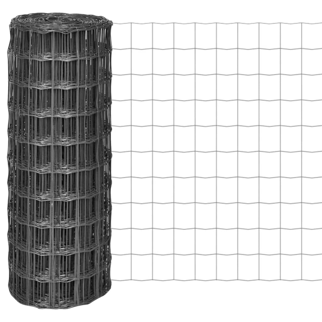 vidaXL Euro Fence Steel 25x1 m Grey