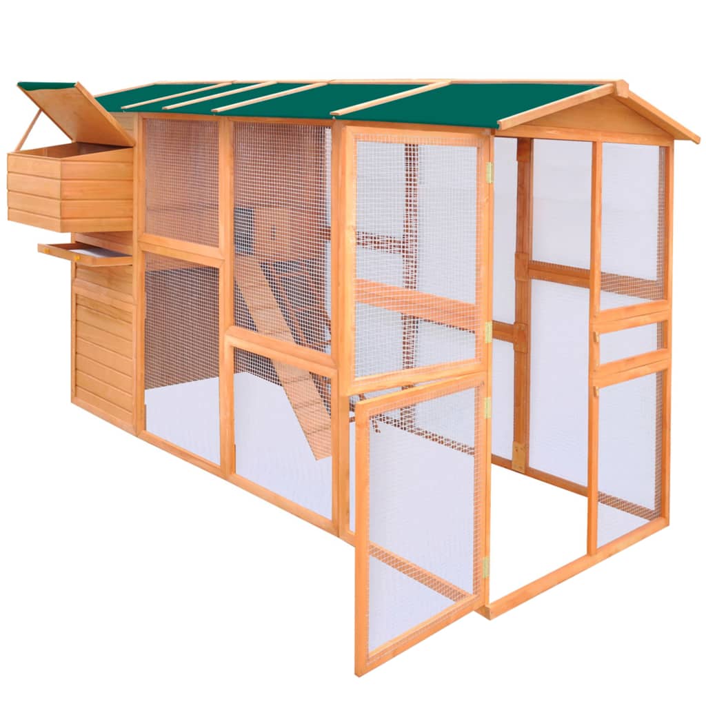 vidaXL Chicken Coop Wood 295x163x170 cm