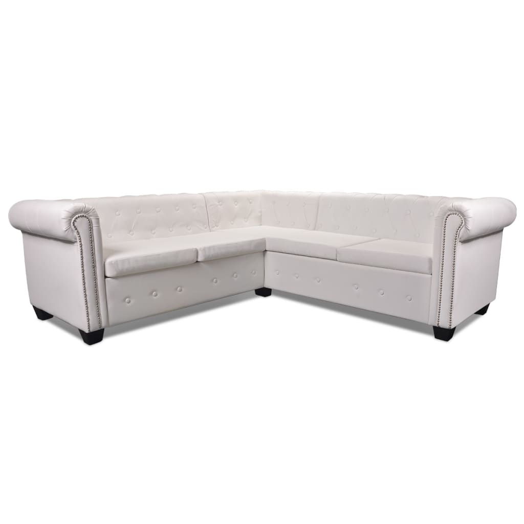 vidaXL Chesterfield Corner Sofa 5-Seater Artificial Leather Black