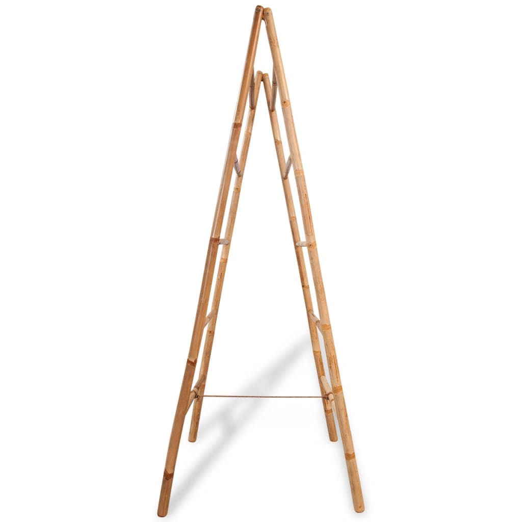 vidaXL Double Towel Ladder with 5 Rungs Bamboo 50x160 cm