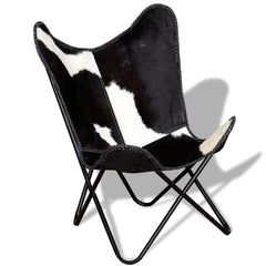 Butterfly Chair  and White Real Cowhide Leather