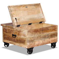 vidaXL Coffee Table Rough Mango Wood 70x70x40 cm