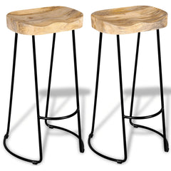 Bar Stools 2 pcs Solid Mango Wood