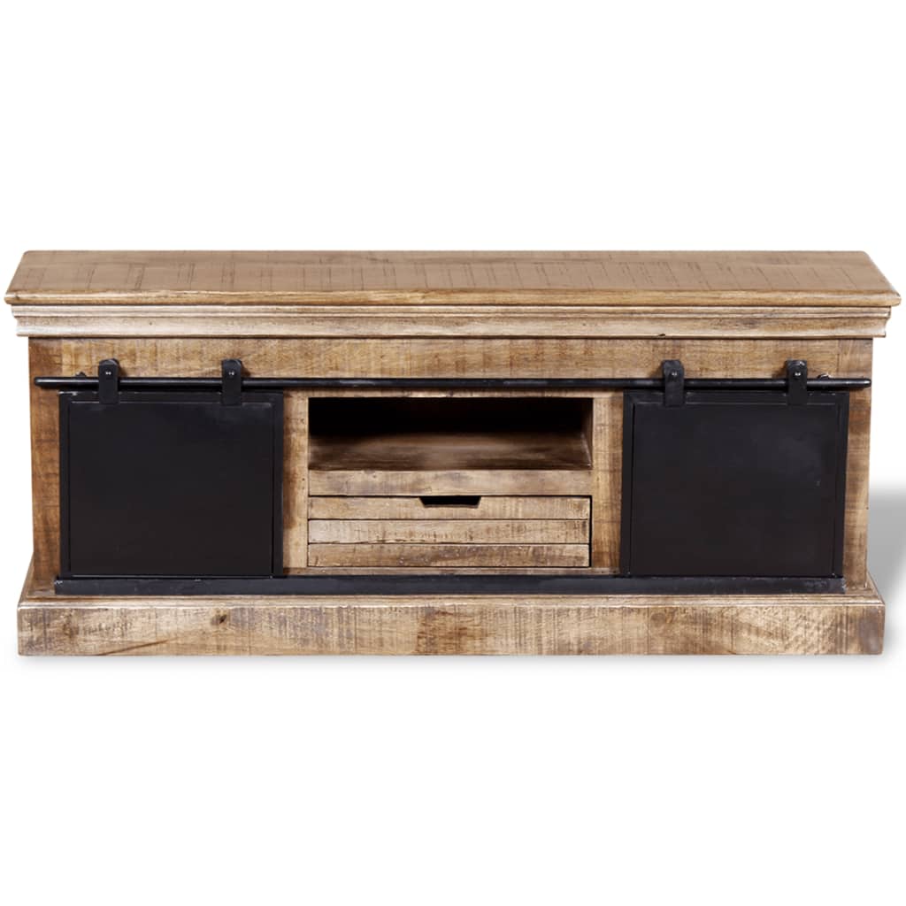 vidaXL TV Cabinet with 2 Sliding Doors Solid Mango Wood 110x30x45 cm