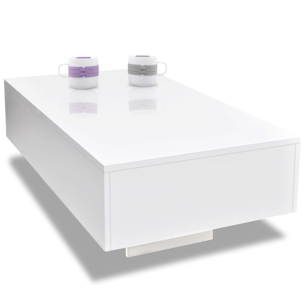 vidaXL Coffee Table High Gloss White