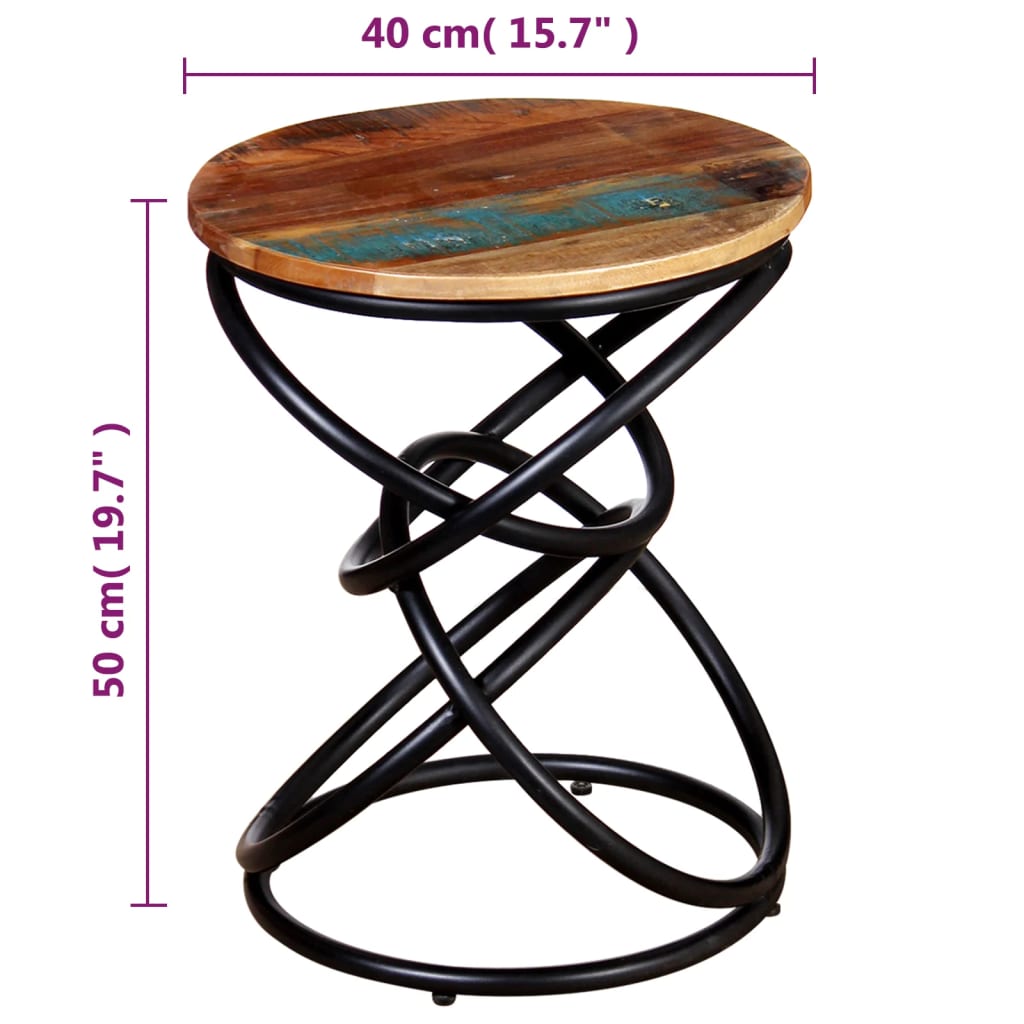 vidaXL End Table Solid Reclaimed Wood