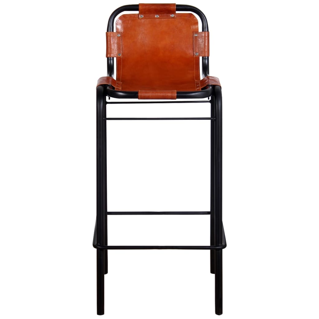 vidaXL Bar Stools 2 pcs Real Leather