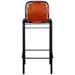 vidaXL Bar Stools 2 pcs Real Leather
