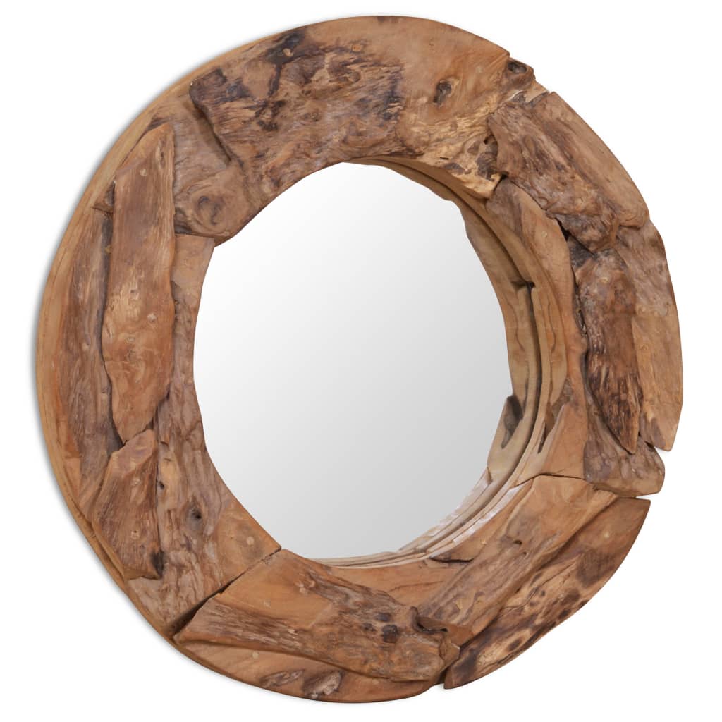 vidaXL Decorative Mirror Teak 60 cm Round