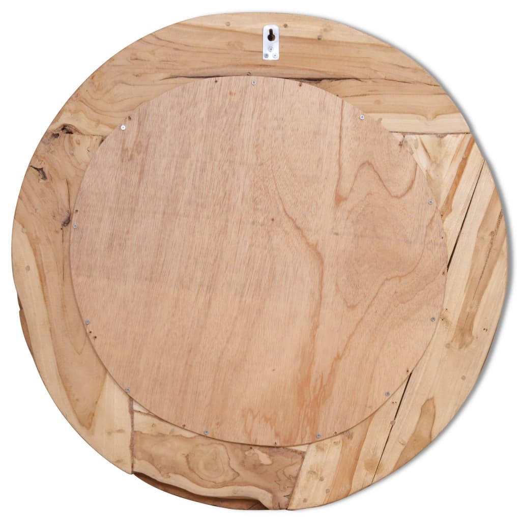 vidaXL Decorative Mirror Teak 80 cm Round