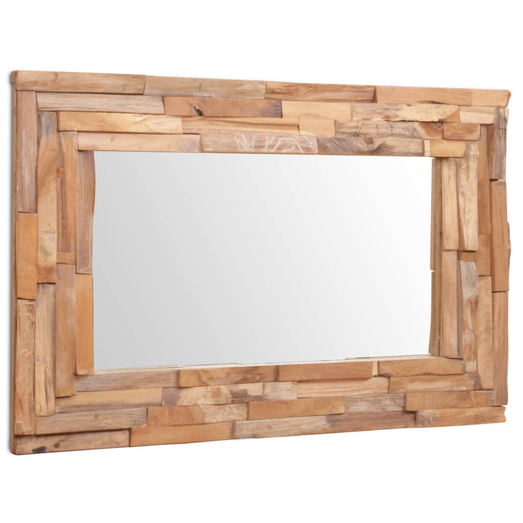 vidaXL Decorative Mirror Teak 90x60 cm Rectangular