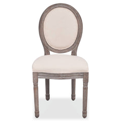 vidaXL Dining Chairs 6 pcs Cream Fabric