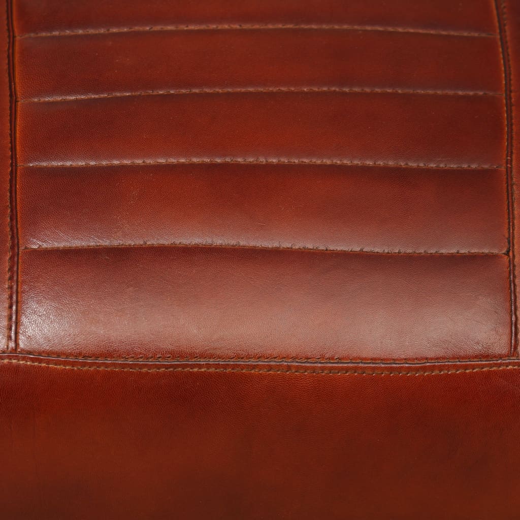 vidaXL Lounge Chair Brown Genuine Leather