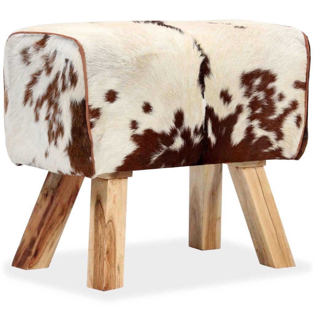 vidaXL Stool Genuine Goat Leather 60x30x50 cm