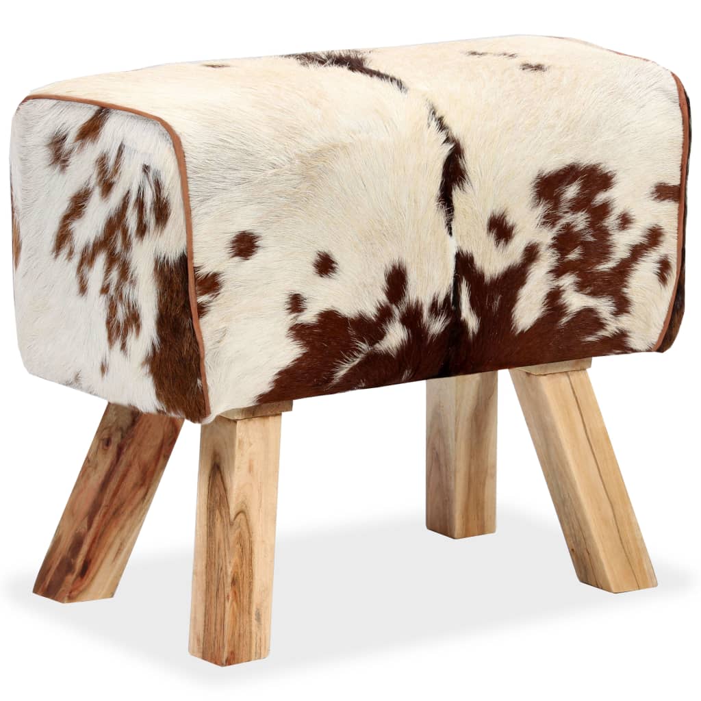 vidaXL Stool Genuine Goat Leather 60x30x50 cm