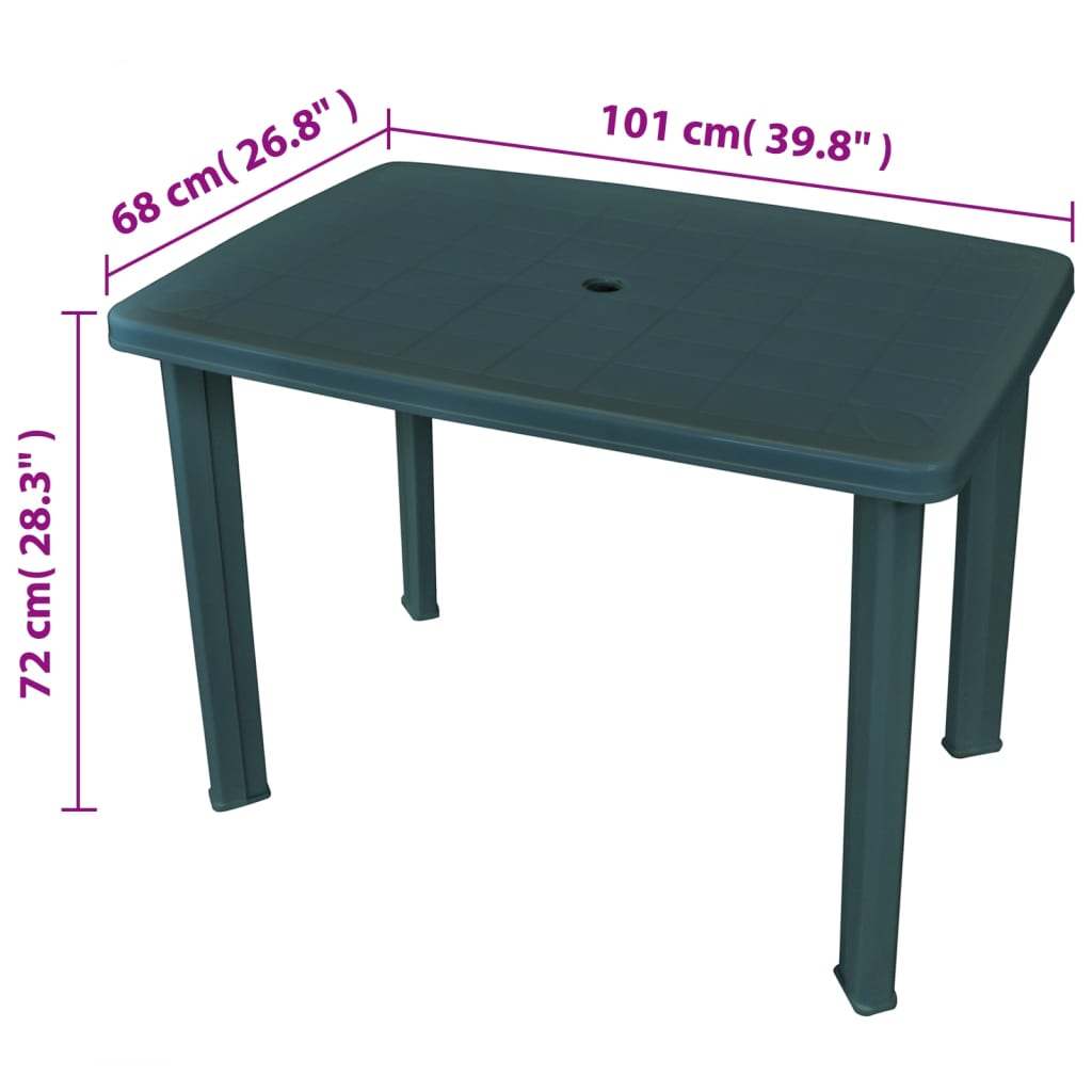 vidaXL Garden Table Anthracite 101x68x72 cm Plastic