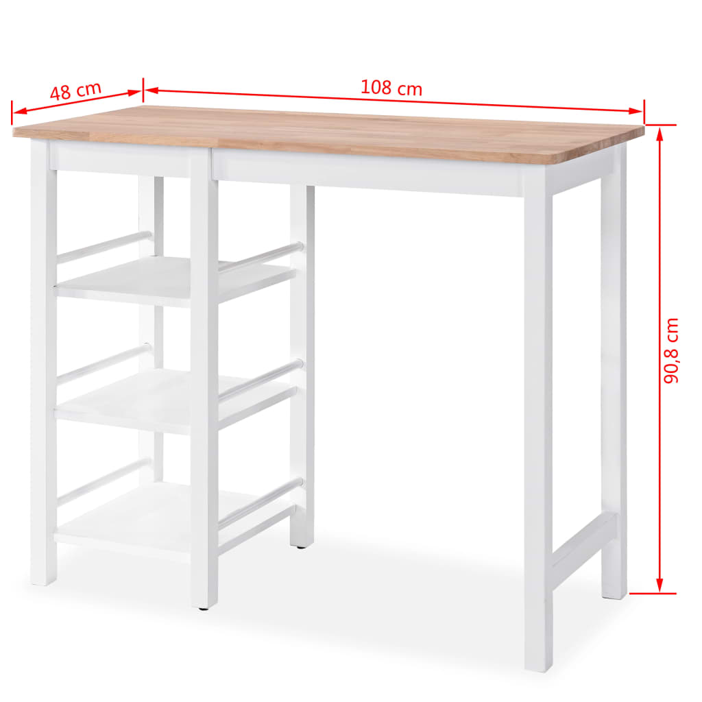 vidaXL Bar Set 3 Pieces MDF White