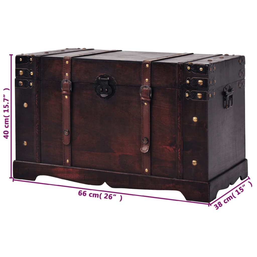 vidaXL Vintage Treasure Chest Wood 66x38x40 cm