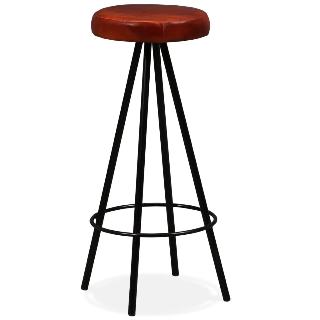 vidaXL Bar Stools 2 pcs Real Leather