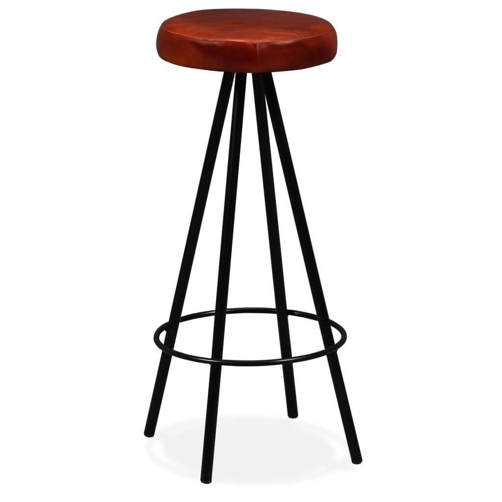 vidaXL Bar Stools 2 pcs Real Leather