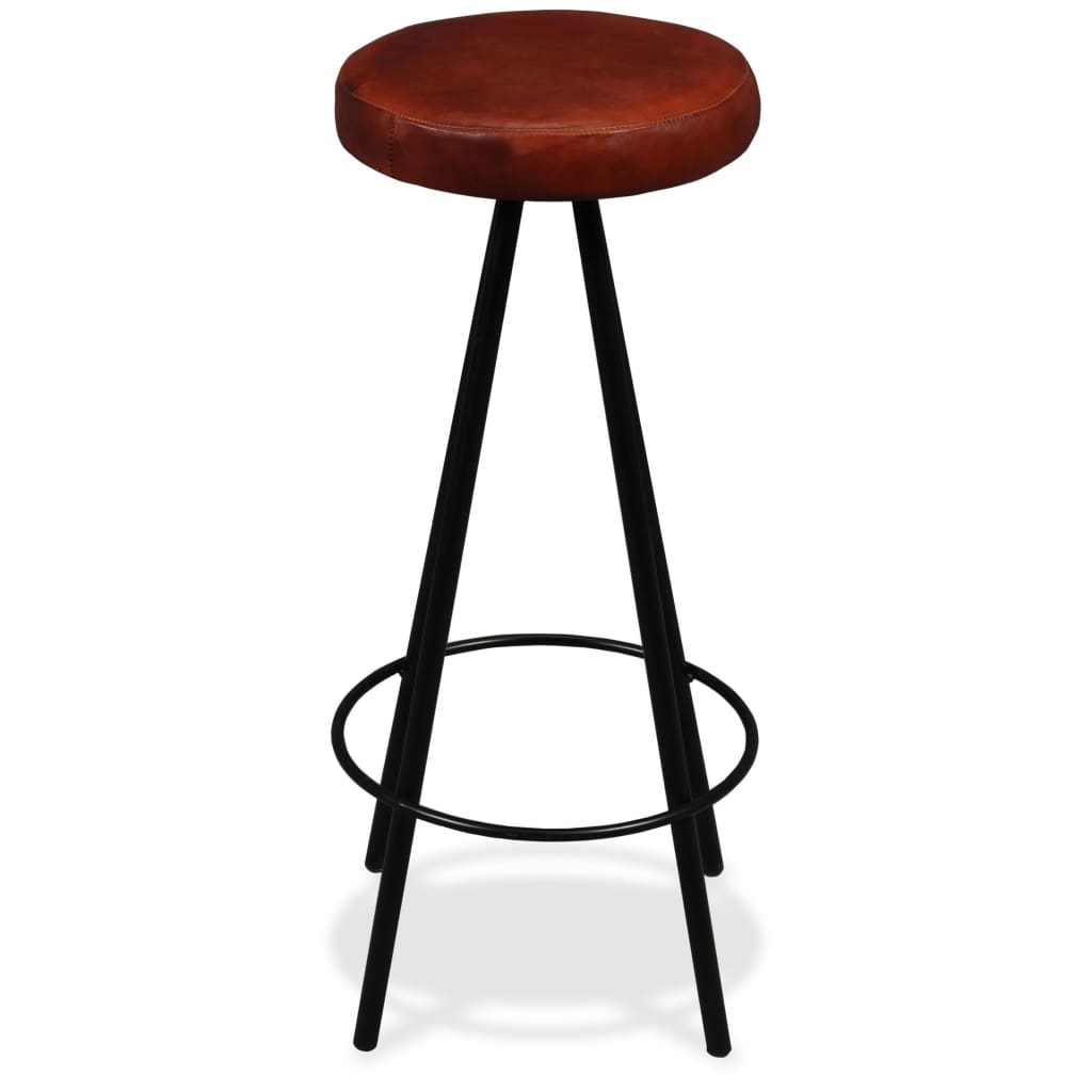 vidaXL Bar Stools 2 pcs Real Leather