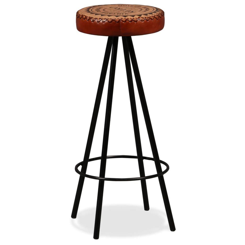 vidaXL Bar Stools 4 pcs Real Leather