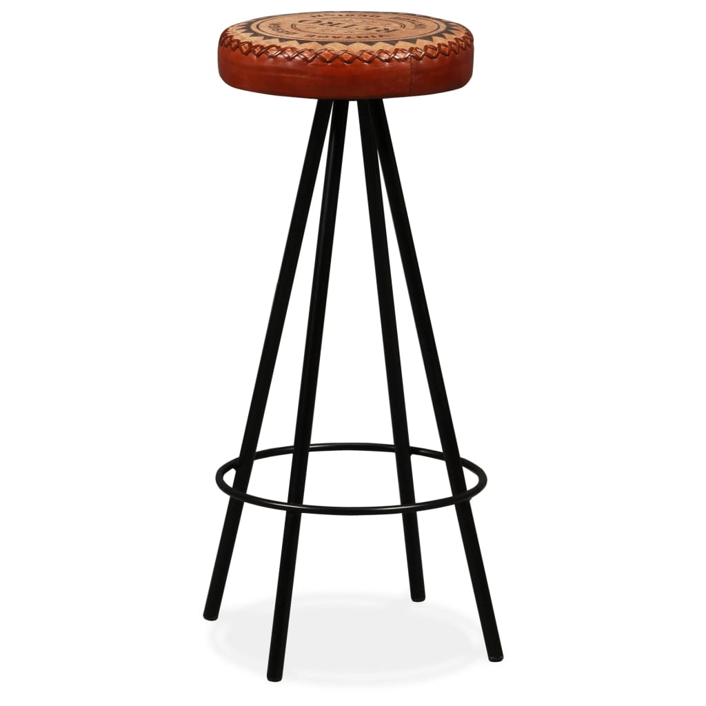 vidaXL Bar Stools 4 pcs Real Leather