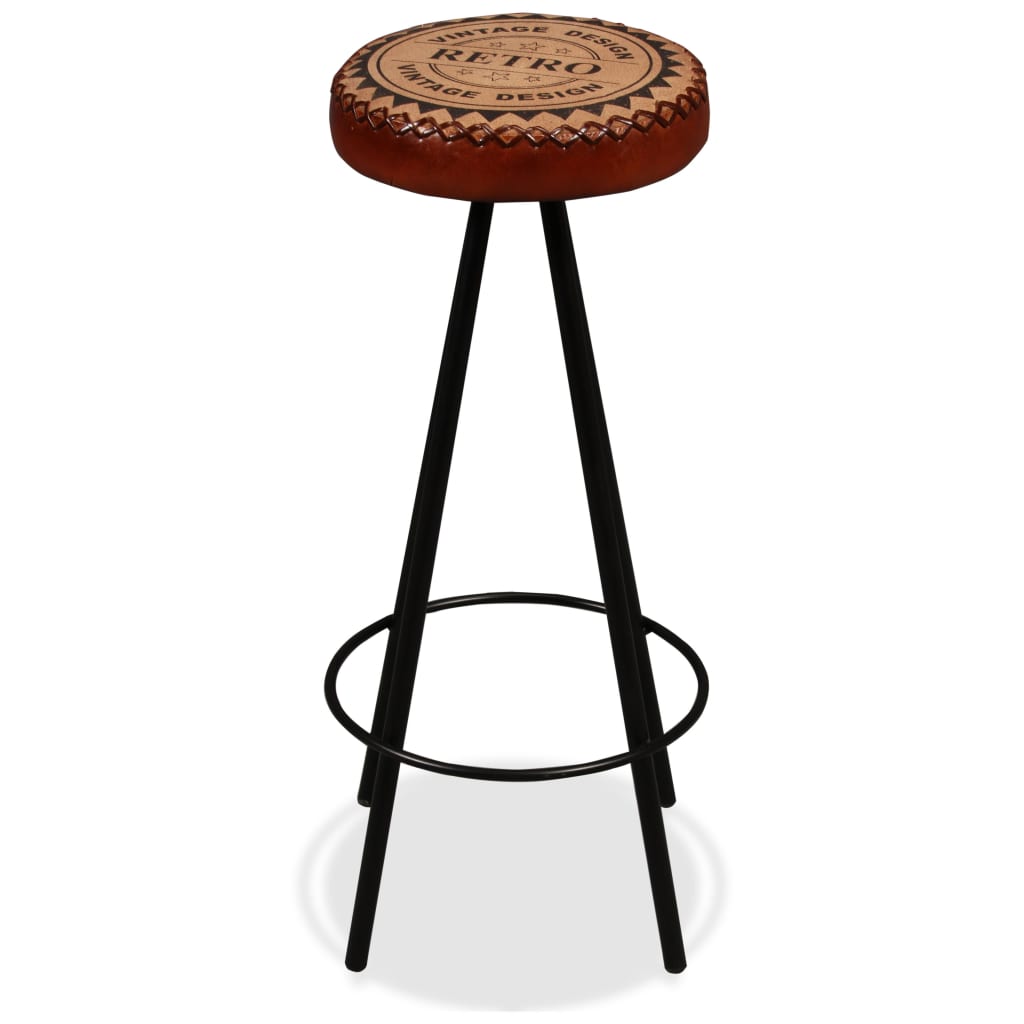 vidaXL Bar Stools 4 pcs Real Leather