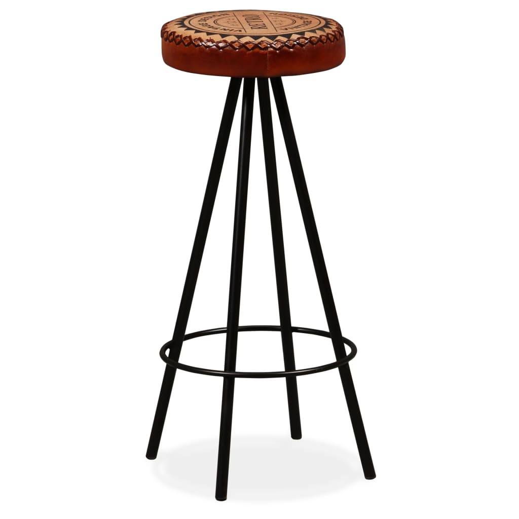 vidaXL Bar Stools 4 pcs Real Leather