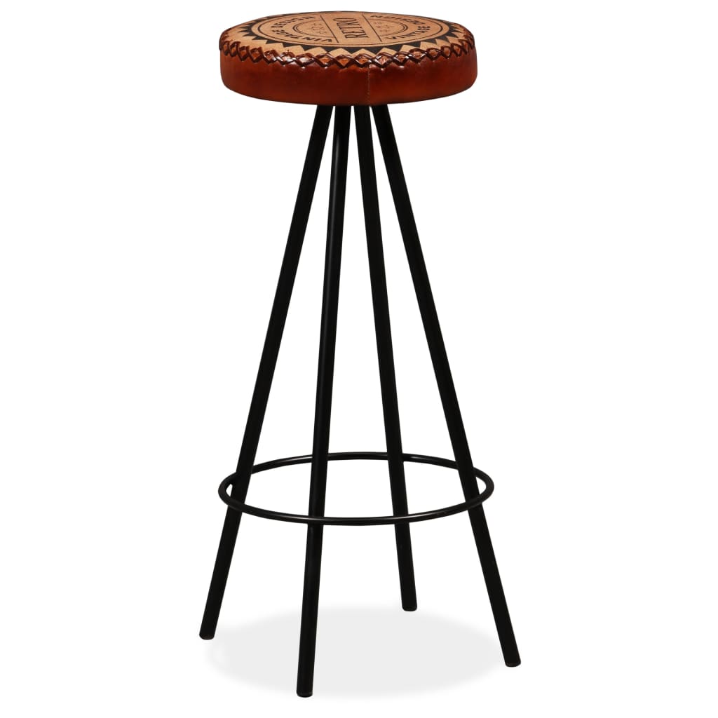 vidaXL Bar Stools 4 pcs Real Leather