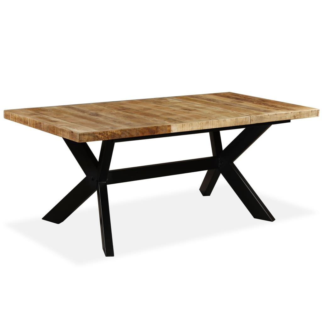 vidaXL Dining Table Solid Mango Wood and Steel Cross 180 cm