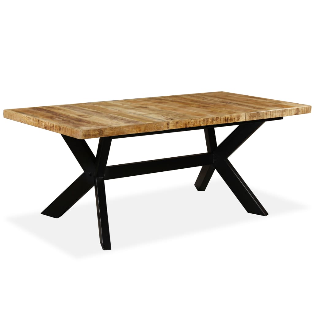 vidaXL Dining Table Solid Mango Wood and Steel Cross 180 cm