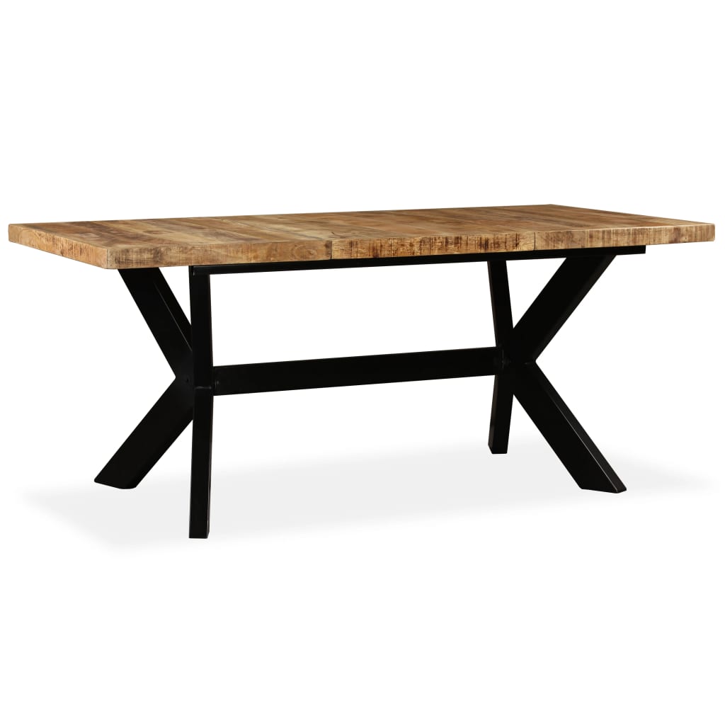 vidaXL Dining Table Solid Mango Wood and Steel Cross 180 cm