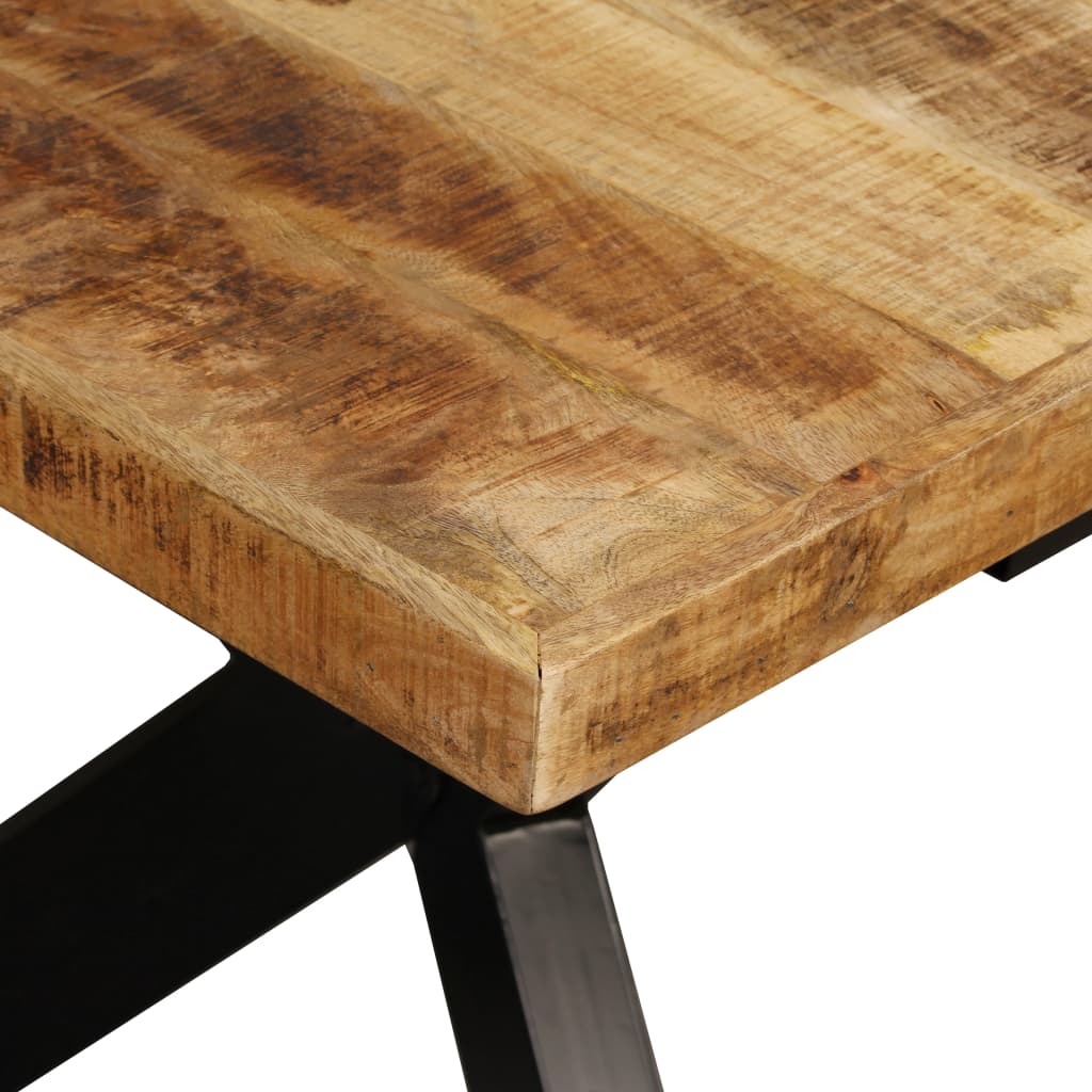 vidaXL Dining Table Solid Mango Wood and Steel Cross 180 cm